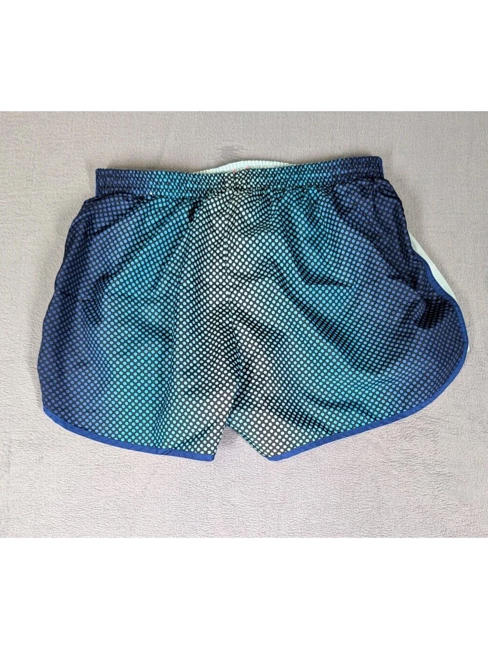 Pink Victorias Secret L Blue Polka Dot Running Athletic Lined Shorts Active Gym